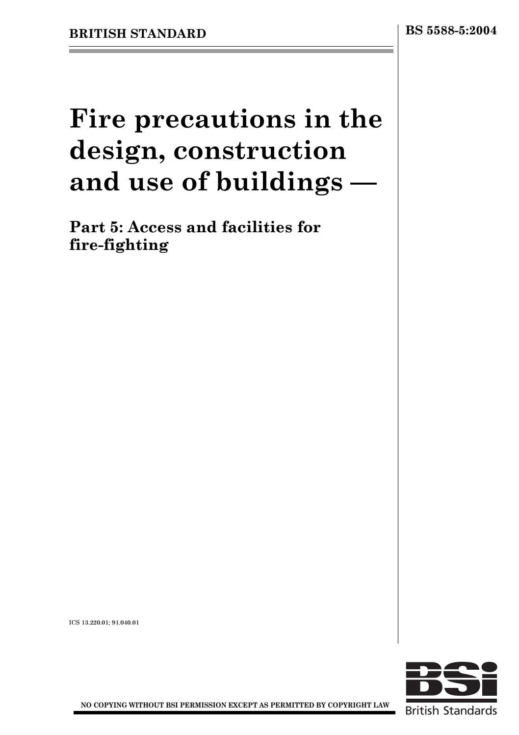 BS 5588-5-2004 Fire precautions in the design, construction